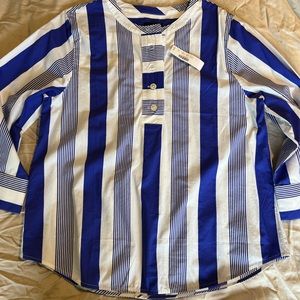J. Crew size M NWT cotton poplin tunic white and blue stripe